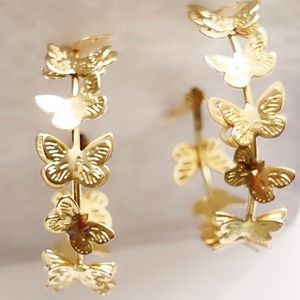 Bohemian Butterfly Hoop Earrings